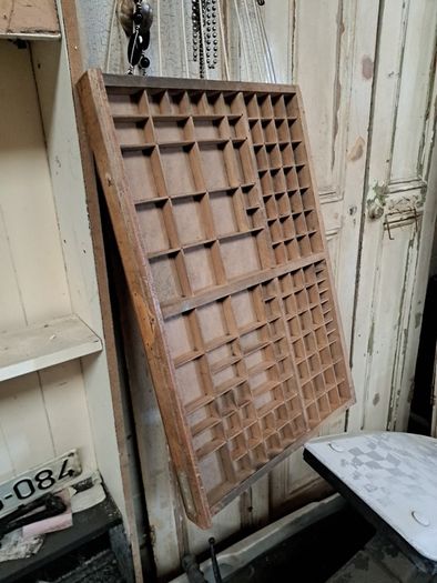 Vintage Wooden Printers Tray
