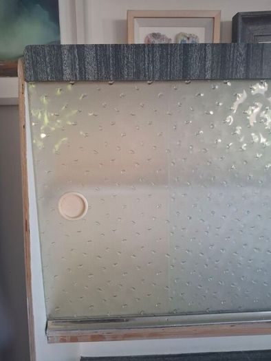mid century grey formica cupboard