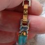 Bracelet & Clip on Brooch Set, Silver, Gold & Vibrant Teal in Colour Image 4