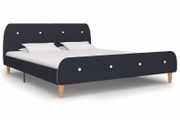 Bed Frame Dark Grey Fabric 150x200 cm