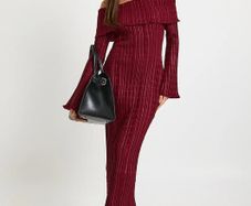 Textured Bardot Maxi Dress