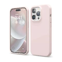 Liquid Silicone Case For Apple iPhone 14 Pro Luxury Thin Phone Cover Pink Sand