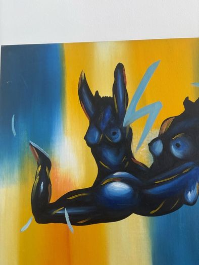 Oil Painting on Canvas of Nude Headless Figures