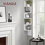 5-Tier Corner Shelf, Display Floating Shelf in Living Room, Study, Kitchen, Bedroom, for Plants, CDs, Decorations, Modern, Cloud White Image 2