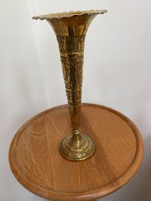 Vase - Brass Etched  (from the 40s)