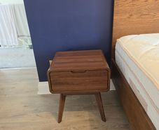 Mid Century walnut bedside lockers