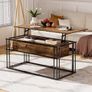 Lift Top Coffee Table - Modern Square Tables, Stable Metal Frame & Hidden Storage, Centre Table for Living Room, Small Space, Home Office Image 2