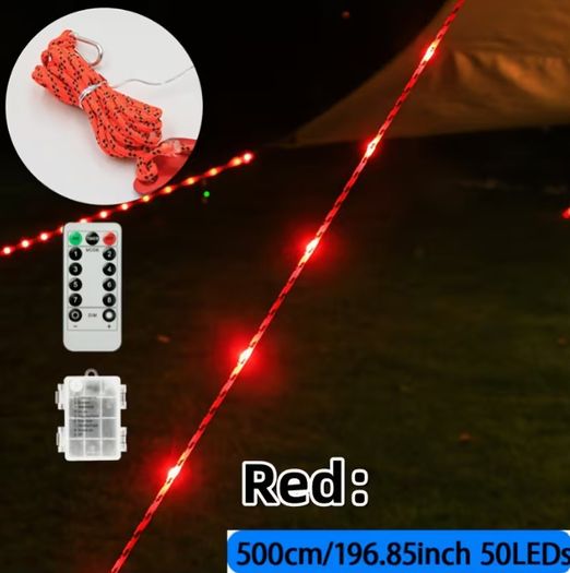 1pc Windproof Camping Warning Pull Cord Light, Battery Box Type,