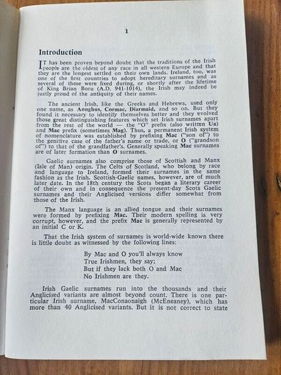 O'flaherty. Origin Of The Surname.  First Edition Paperback In Good Condition.  See Photos For Same.