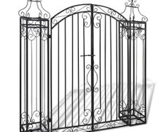 Garden Gate Black 121x8x100 cm Wrought Iron