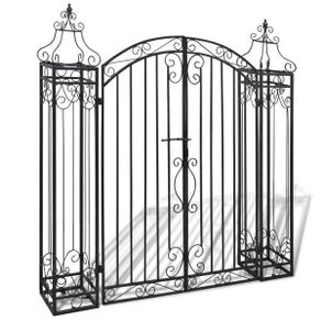 Garden Gate Black 121x8x100 cm Wrought Iron
