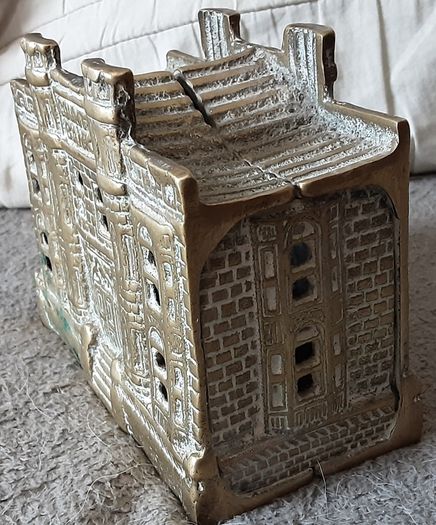 vintage collectable solid brass saving bank