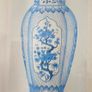 Early Vintage Print Chinese Ming Ginger Jar Framed Image 2