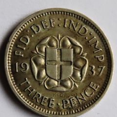 Silver Threepence 1937 3D