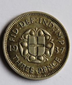 Silver Threepence 1937 3D