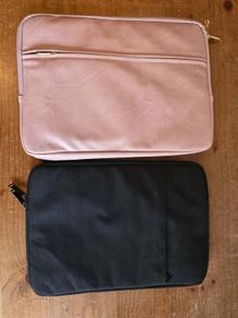 2x 14 Inch Laptop Sleeves  Black & Pink Bundle