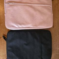 2x 14 Inch Laptop Sleeves  Black & Pink Bundle