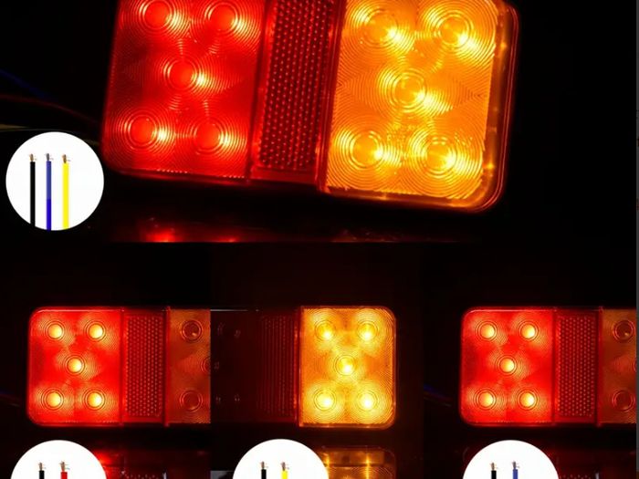 2pcs Multi-Purpose LED  Tail Lights High Brightness Truck LED Lights for Pickup Tractor Truck