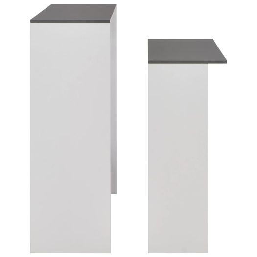 Bar Table with 2 Table Tops White and Grey 130x40x120 cm