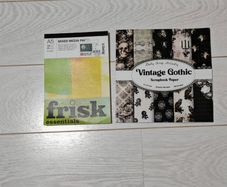Vintage Gothic Scrapbook Paper + White Paper Notebook Lot