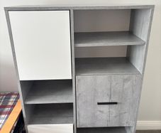 cabinet and desk
