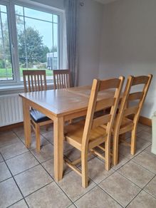 Solid Oak Table & Chairs