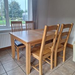 Solid Oak Table & Chairs