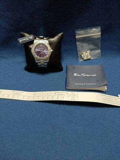Men's Ben Sherman S098 Sports Quartz Watch Blue Sunburst Dial Working Order