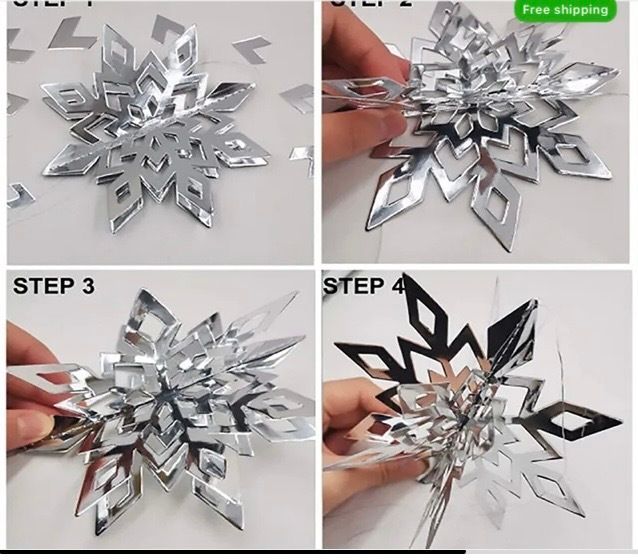 6pcs Gold Festive Hanging Snowflake Decorations - Perfect for Christmas, Birthdays, and Any Celebration