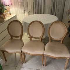 antique dining chairs and table