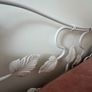 Handcrafted white metal single bed with mattress Image 6