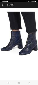 Whistles - Rowan Leather Zip Front Boots - Blue Black - UK 5 - RRP 285