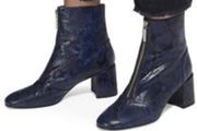 Whistles - Rowan Leather Zip Front Boots - Blue Black - UK 5 - RRP 285