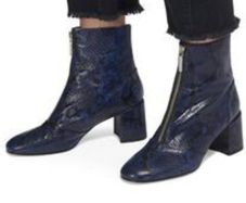 Whistles - Rowan Leather Zip Front Boots - Blue Black - UK 5 - RRP 285