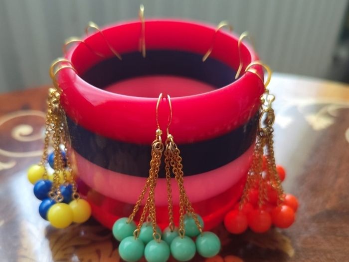 Handmade Earrings Vintage Japanese 1960s