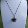 Victorian Sterling Silver 925 Triple Spinning Fob Pendant with  Chain (Onyx Agate Carnelian Spinning Fob) length 19" - 5g Image 2