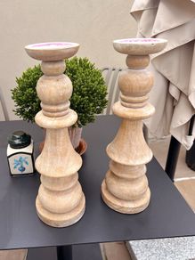 Wood candle holders 40x12cm