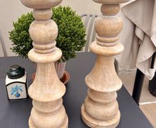 Wood candle holders 40x12cm