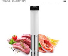 IPX7 1100W Sous Vide Cooker Immersion Circulator Accurate Cooking With LED Digital Display With 5 Vacuum Sealing Bags