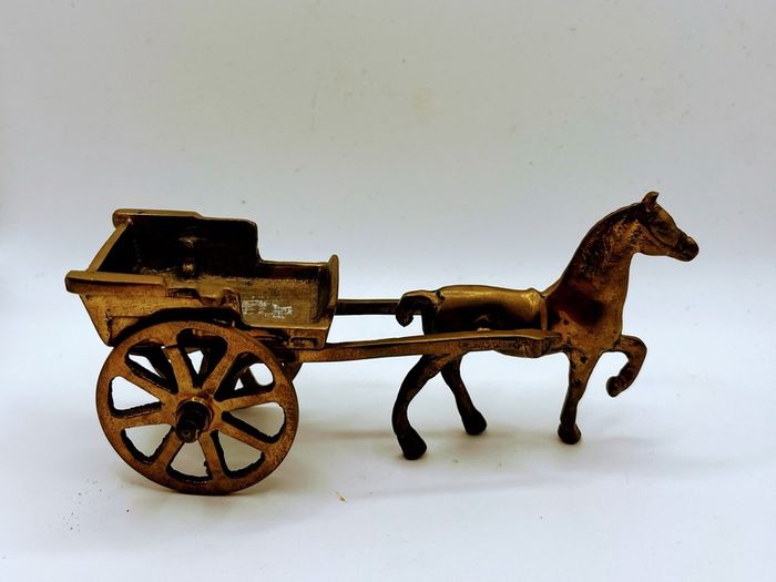 Brass horse and cart
