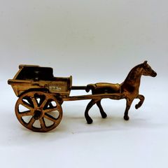 Brass horse and cart