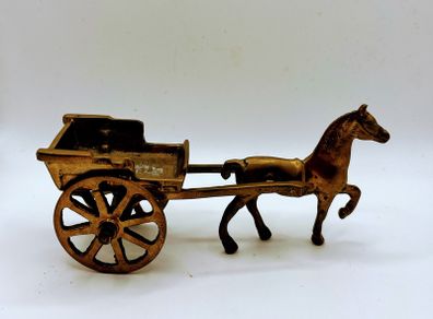 Brass horse and cart