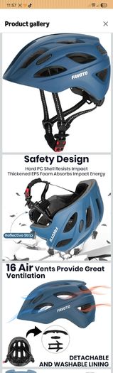 Favoto Kids Children Bike Helmet Toddler Cycling Helmet Breathable Blue Adjustable Helmet for Boys and Girls