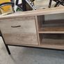 TV Unit Media Stand Storage Cabinet Modern Oak Finish Cupboard and Shelf Storage Image 4