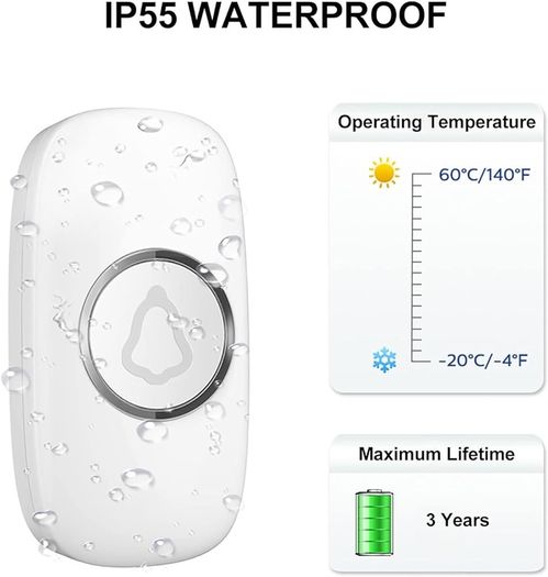NEW SALE | Wireless Doorbell, Plug in Waterproof Battery Operated Cordless Electric Door Bells at 1,000 Feet Long Range Chimes Volume Adjustable 120 DB Loud for Deaf Easy Install for Home, School, Office
