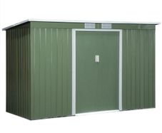 9ft x 4ft Garden Shed with Kit Ventilation & Doors Light Green
