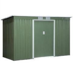 9ft x 4ft Garden Shed with Kit Ventilation & Doors Light Green