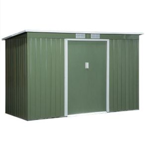 9ft x 4ft Garden Shed with Kit Ventilation & Doors Light Green