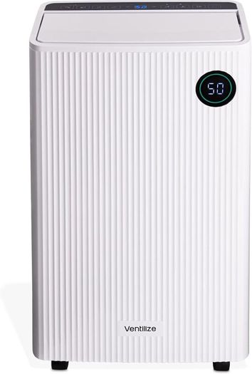 Premium 2-in-1 Dehumidifier 20L with Active Carbon Air Filter Smart LCD Touch Control For Damp Mould & Condensation Continuous Drain Option, Laundry Dry Mode, 24H Timer Energy Efficient by Ventilize