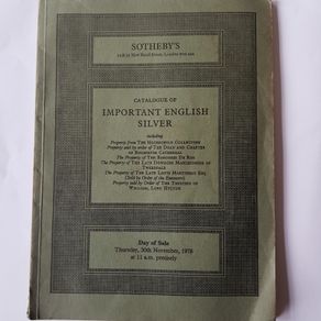 Sothebys 1978 Catalogue of English  silver.  Includes the Hochschild  collection.